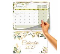 Giftinghouse 2027 Wall Calendar UK - Month to View Jan 27 to Dec 27 12 months - Ideal Size 31x21cm - For Family, office, home with UK Holidays and observances - Made in UK