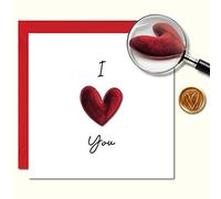 Giftinghouse 3d Valentines Card with Luxury Wax Seal and Envelope 15x15cm - Valentine's Day Cards for husband, wife, him, girlfriend, boyfriend - Anniversary card I love you - Eco-friendly