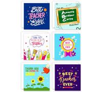 Giftinghouse 6 Thank You Teacher Cards Multipack with Envelopes - Greeting cards for Women Men Ecofriendly cards Printed and Packed in UK