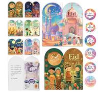 Giftinghouse Eid Money Envelopes 6/12/24 Pack with Stickers - Happy Eid Mubarak Money Envelopes Featuring 6 Unique Designs, Perfect Eid Money Wallets for Kids - Made in The UK