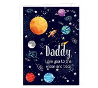 Giftinghouse Father's Day Card with Envelope, Happy Fathers Day Card From Son, Daughter - Dad Birthday Card, Blank Inside Happy Fathers Day Card Daddy from Kids - Made in UK