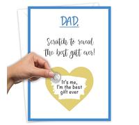 Giftinghouse Funny Fathers Day Scratch to Reveal Card - 15 x 15 cm - Gift from Daughter or Son - 350gsm Premium Greeting Card with Envelope and Gold Scratch Sticker