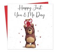 Giftinghouse Happy Valentines Day Card with Red Envelope, 15 x 15 cm - Ideal for Wife, Husband Him, Her, 350 GSM - Made in the UK - Inside Messege.