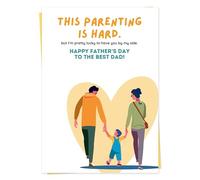 Giftinghouse Husband Fathers Day Card with Envelope, Happy Fathers Day Card From Wife - Fathers Day Card for Husband with the Message 'To The Best Dad!' - Premium Father's Card.