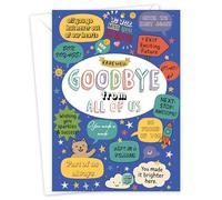 Giftinghouse Large A4 Goodbye Card from All of Us - Farewell Leaving Card for Colleagues Women & Men - Group Appreciation for Teachers, Coaches, Mentors, Office, Boss, Retirement - 30 x 22 cm