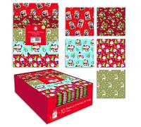 Giftmaker 10 Sheets Wrap Xmas Wrapping Paper 5 Designs 50 x 50cm