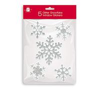 Giftmaker 5 Xmas Christmas Glitter Snowflake Window Decorations Static Cling Stickers