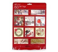 Giftmaker 50 Traditional Gift Tags, Tie on Labels and Metallic Thread