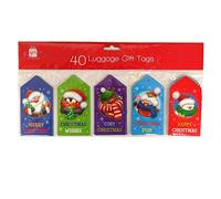 Giftmaker Christmas Large Luggage Style Gift Tags - Kids Cosy Messages, 40 Pack