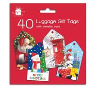 Giftmaker Christmas Luggage Gift Tags, Traditional and Cute Designs, Pack of 40, with Metallic Cord