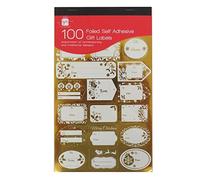 Giftmaker Collection 100 Foiled Gold & Silver Self Adhesive Labels Festive Name Tags