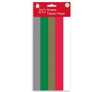 Giftmaker Collection Christmas Tissue Paper Decoration, Silver, Green, Gold, Red, White, Medium