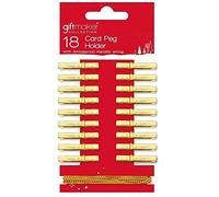 Giftmaker Collection Christmas Card Holder Pegs, Gold, 3m