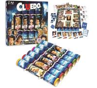 Giftmaker Hasbro Cluedo Christmas Crackers - Box of 6 Fun 12" Family Party Crackers with Hats Jokes & Mystery Game - Novelty Xmas Table Decoration for Adults & Kids