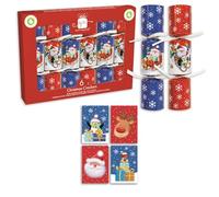 Giftmaker Pack 6 Mini Novelty Christmas Crackers Blue & Red Santa & Sleigh Design