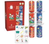 Giftmaker Pack 8 Red Santa's Little Helpers Design Novelty Family Christmas Crackers 29cm