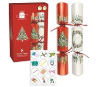 Giftmaker Pack 8 Red Santa's Little Helpers Design Novelty Family Christmas Crackers 29cm