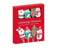 Giftmaker Re-Usable Christmas Drinking Straws & Character Toppers