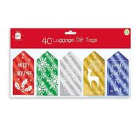 Giftmaker XALGT204 Christmas Collection Luggage Foil Gift Present Tags - Pack of 40