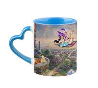 Giftme A Whole New World, Princess Jasmine, Poster of Cartoon,11oz Heart Handle Cup, Coffee, Tea Mug. (Blue)