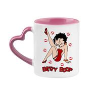Giftme Betty Cartoon Character Birthday, Christmas Coffee Tea Mug 11oz Heart Handle Ceramic Mug. (Pink)