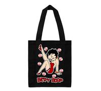 Giftme Betty Cartoon Character birthday, Christmas Shoulder Bag Shopping Tote Bag Cotton Shopping Bag. (Full Black)