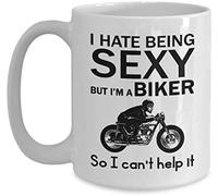Giftme Biker Coffee Mug I Hate Being Sexy But I'm a Biker So I Can't Help It,11oz Coffee, Tea, Ceramic Mug.