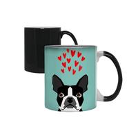 Giftme Boston Terrier Hearts, Mug for Boston Terrier Lover, Magic Mug Ceramic Mug.