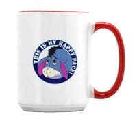 Giftme Cartoon Cute Eeyore Donkey, This is My Happy Face!, Unique 15oz Ceramic Mug. (Red Inside)