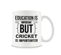 Giftme Education is Important But Cricket is Importanter, 11oz Coffee, Tea, Ceramic Mug.