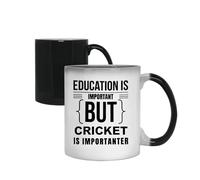 Giftme Education is Important But Cricket is Importanter, Colour Changing Mug, Magic Cup/Mug.