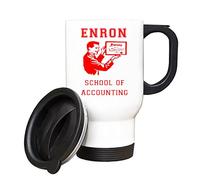 Giftme Enron School of Accounting, Accounting Mug, Travel Silver White Tea Coffee Mug. (White)