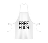 Giftme FREE HUGS - Spread Love & Positivity Everywhere, Baker BBQ Kitchen Chef Apron (Adult White Apron)