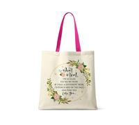Giftme Funny Mum Gift - “Dear Mom I’m So Glad You’re My Mom” Floral Design, Reusable Bag, Shopping Bag, Tote Bag. (Fuchsia Handle)