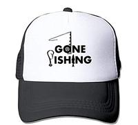 Giftme Gone Fishing Adjustable Republican Fit Mesh Baseball Cap Patriots Hat Trucker hat Unisex Cap Black