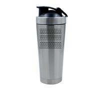 Giftme Hidden Message - “F*ck This Shit” Optical Illusion Design, 500ml Aluminium Shaker Bottle for Supplement Shakes (Silver)