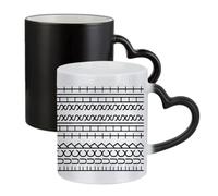 Giftme Hidden Message - “F*ck This Shit” Optical Illusion Design,Ceramic Heart Handle Mug,Colour Changing Magic Mug.