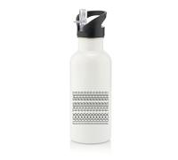 Giftme Hidden Message - “F*ck This Shit” Optical Illusion Design,Stainless Steel 600ml Water Bottle with Straw. (White)