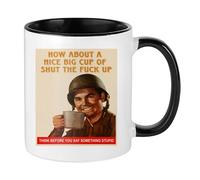 Giftme How About A Nice Cup of Shut The Fuck Up, Inside Coloured Mug, Ceramic Coffee, Tea Mug. (Black)