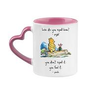 Giftme How Do You Spell Love? You Don't Spell It Quotes Birthday Coffee Tea Mug Unique Heart Handle Ceramic Mug. (Pink Heart Handle Mug)