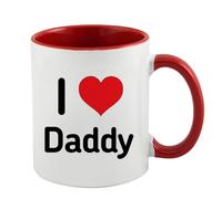 Giftme I Love Daddy, Father's Day Gift, Inside Coloured Mug, Ceramic Coffee, Tea Mug. (Red)