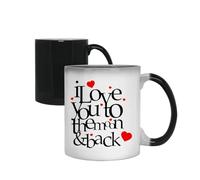 Giftme I Love You to The Moon & Back, Colour Changing Mug, Magic Cup/Mug.