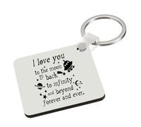 Giftme I Love you to the moon & back to infinity and beyond forever and ever,Key Ring Keychain A5, MDF Key ring. (MDF Keyring)