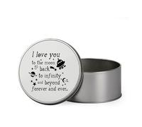 Giftme I Love you to the moon & back to infinity and beyond forever and ever, Metal Tin Storage Box, Biscuit, Chocolate,Tin, Emergency Stuff Tin. (Round)