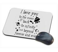 Giftme I Love you to the moon & back to infinity and beyond forever and ever, Mouse pad, PC/Computer Mat, Desk Mat, Work-Desk-Office/Daily use Computer Accessories.