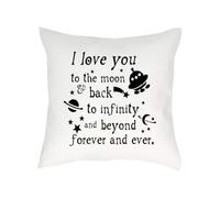 Giftme I Love you to the moon & back to infinity and beyond forever and ever, Sofa decor, Home Décor, Satin Throw Pillow/Cushion. (Satin Cushion Cover)