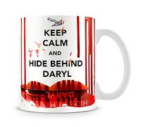 Giftme Keep Calm and Hide Behind Daryl Walking Dead, Birthday, Christmas Coffee Tea Mug Unique 11oz White Ceramic Mug.