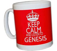 Giftme Keep Calm and Listen to Genesis Coffee Tea Mug Unique 11oz White Ceramic Mug.