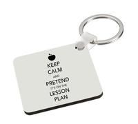 Giftme Keep Calm and Pretend It's On The Lesson Plan, Best Teachers Presents, Key Ring Keychain A5, MDF Key ring. (MDF Keyring) (MDF Keyring)