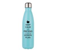Giftme Keep Calm and Pretend It's On The Lesson Plan, Best Teachers Presents, Stainless Steel Bottle. (Mint Green)